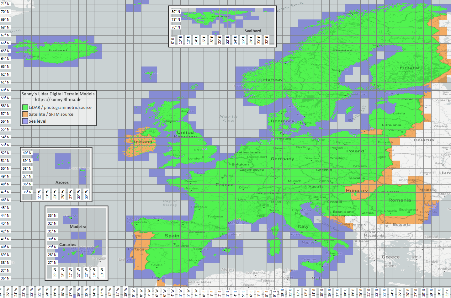 Aree coperte da DEM LIDAR di alta qualità (by sonny)